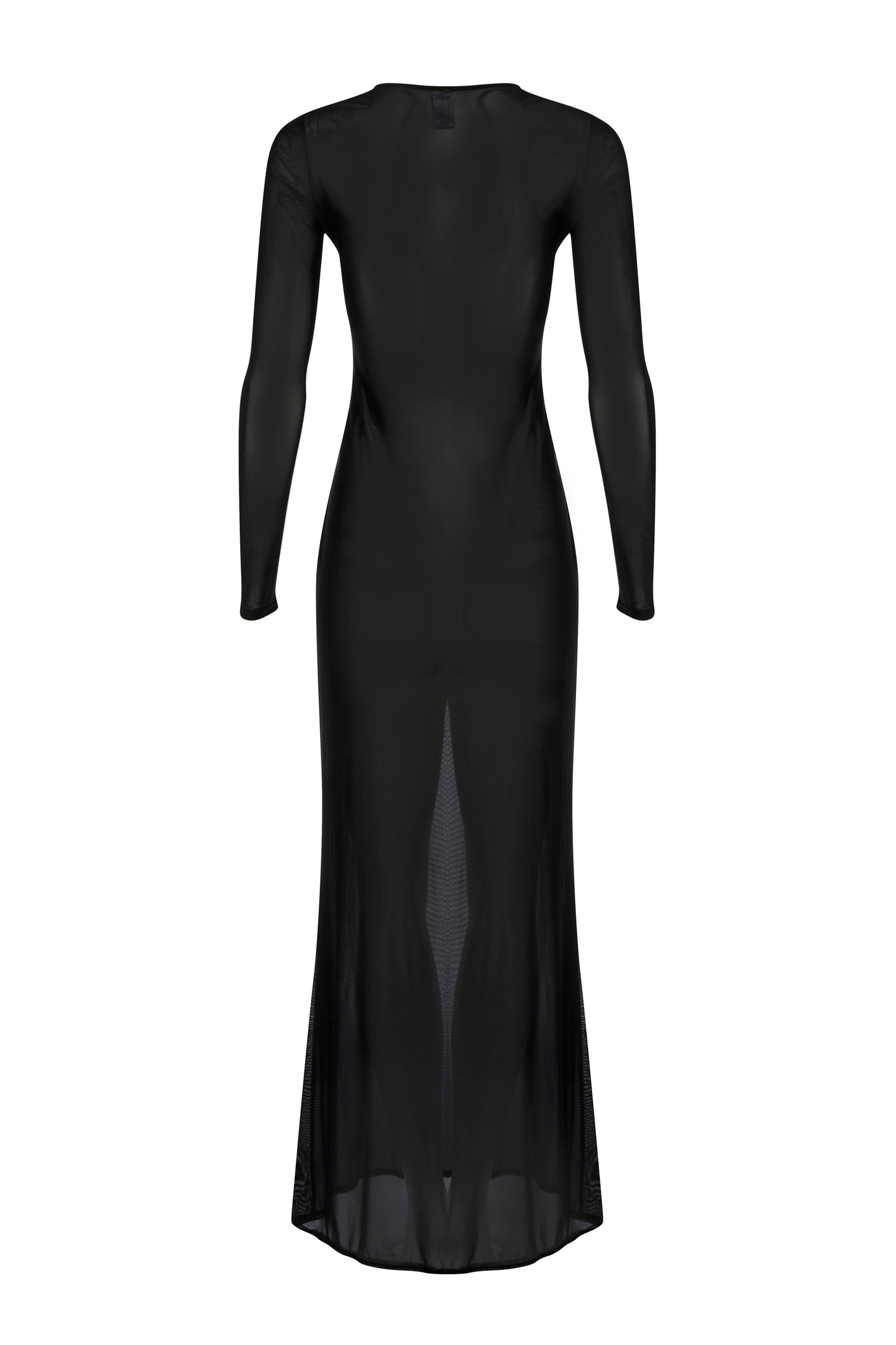 Black - Scoop Neck Mesh Cover Up