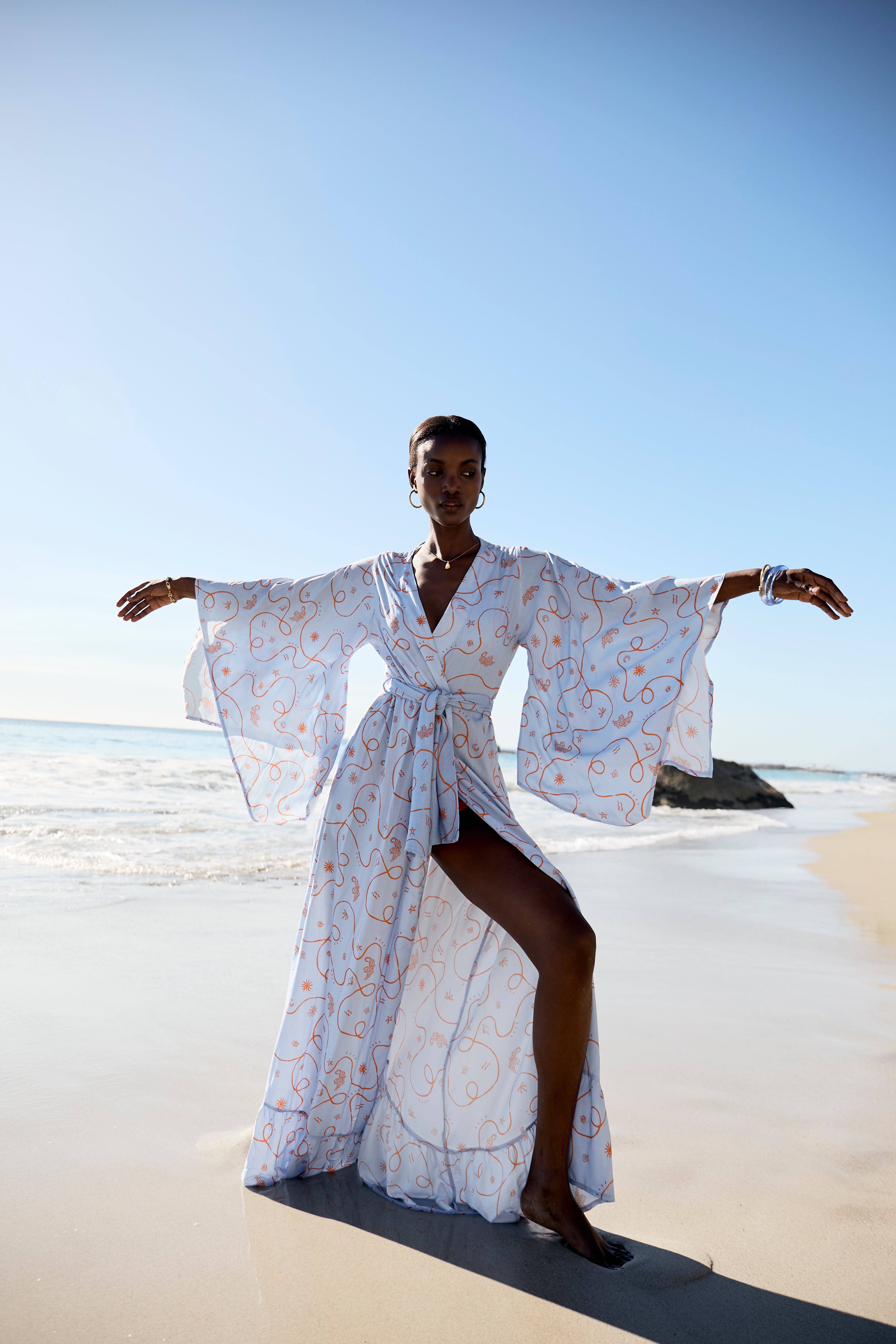 Studio Pen Blue Citrus - Coco Wrap Dress BeachCult Studio Pen Blue Citrus - Coco Wrap Dress BeachCult