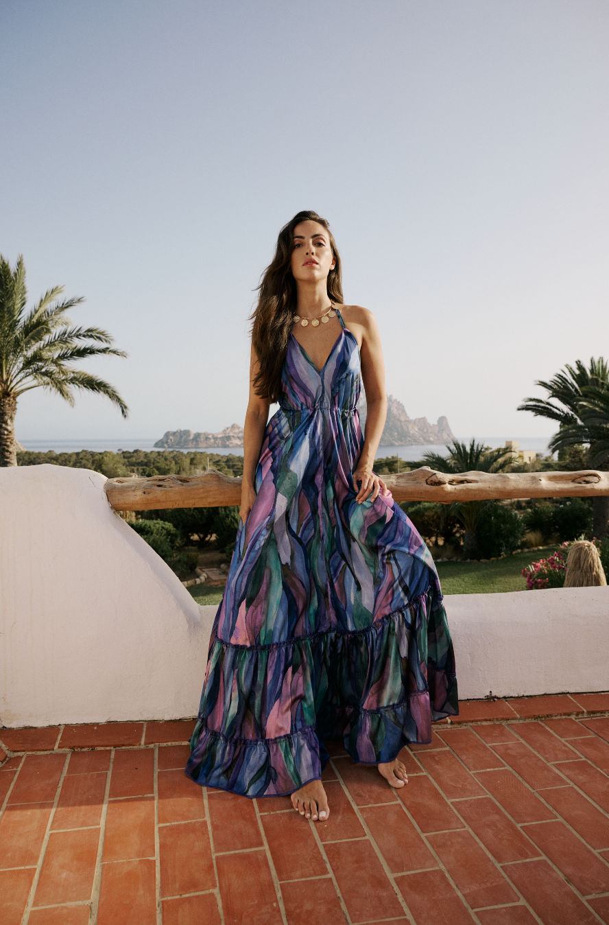 Watercolour Waves - St Tropez Dress