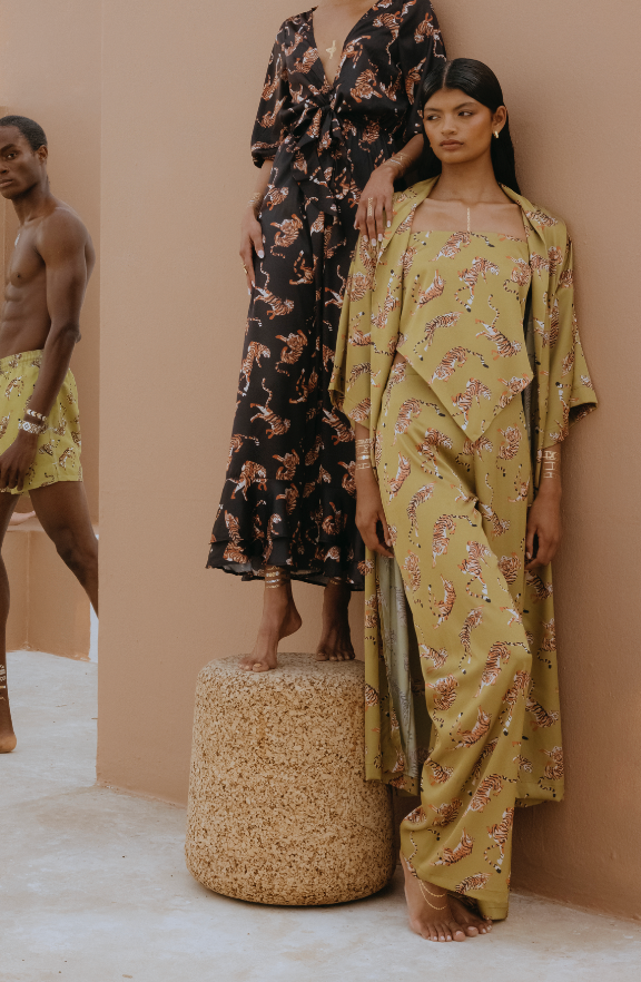 Pistachio Tiger - Apollo Kimono