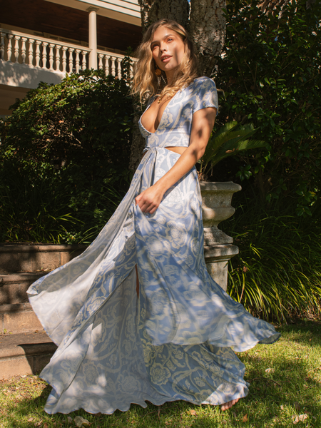 Forget-Me-Not Tie Back Calypso Dress