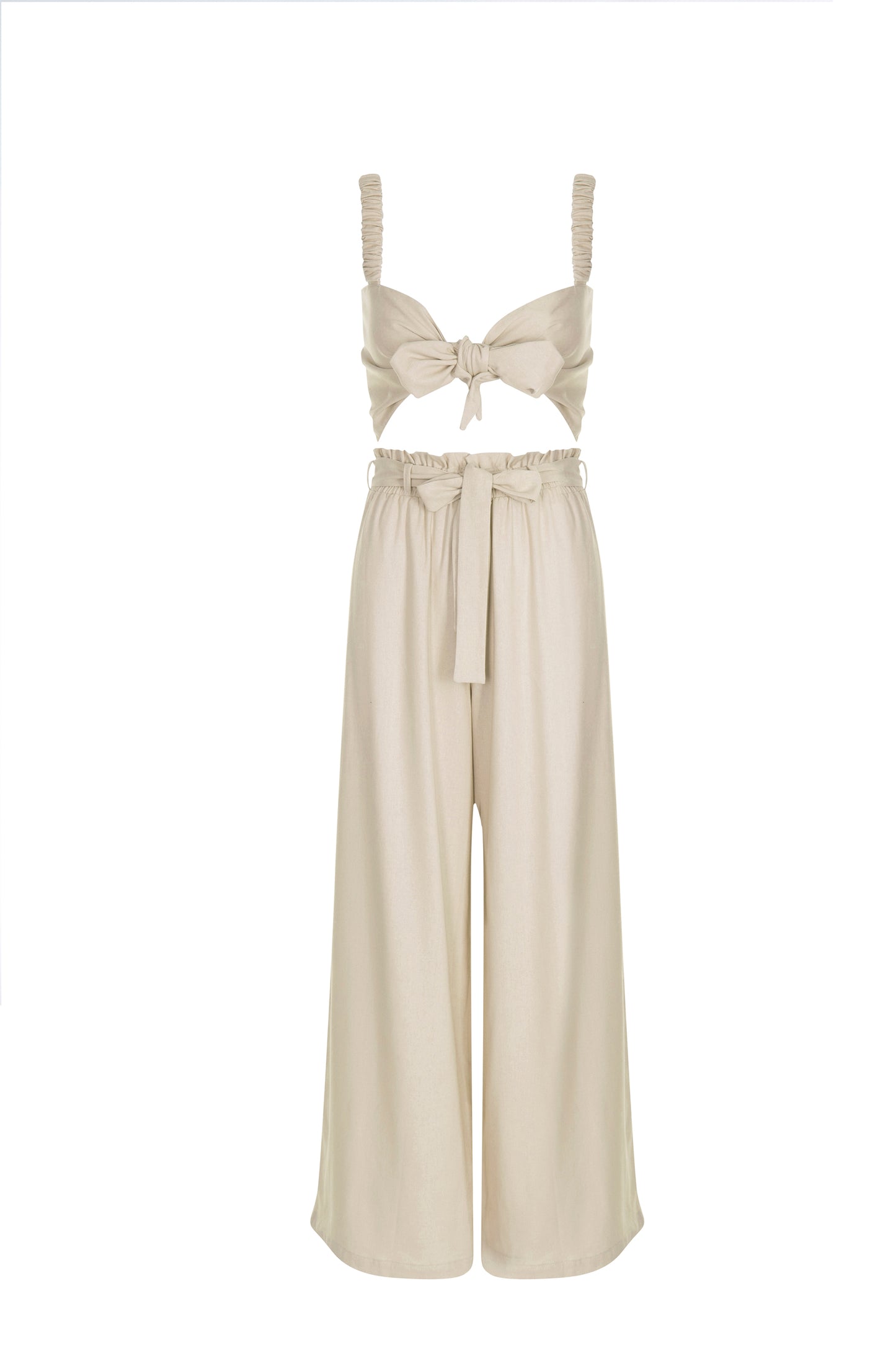 Sand - Linen Palazzo Pants