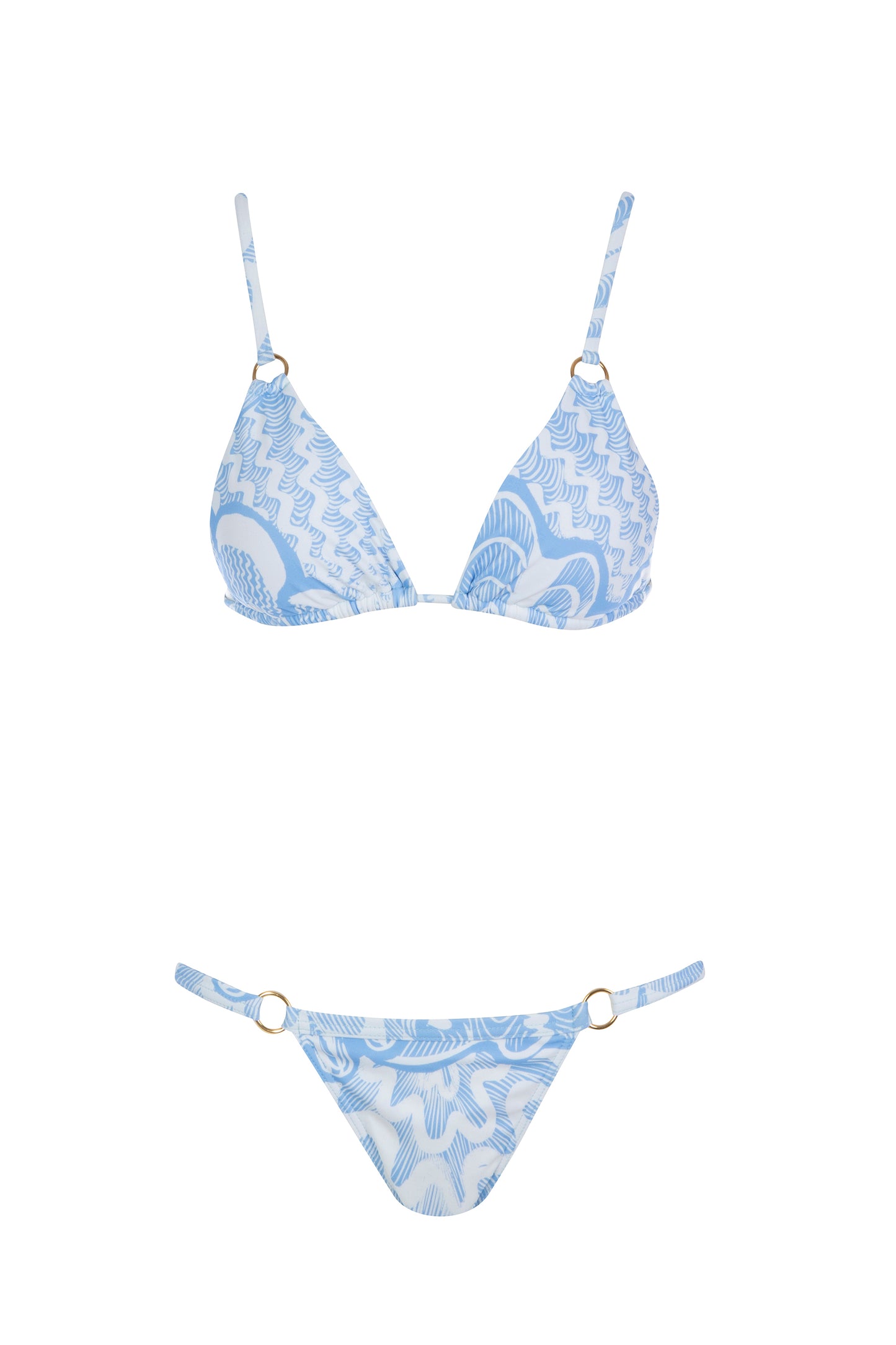 Shellegance Blue Abstract Shells- Havana Bikini Top