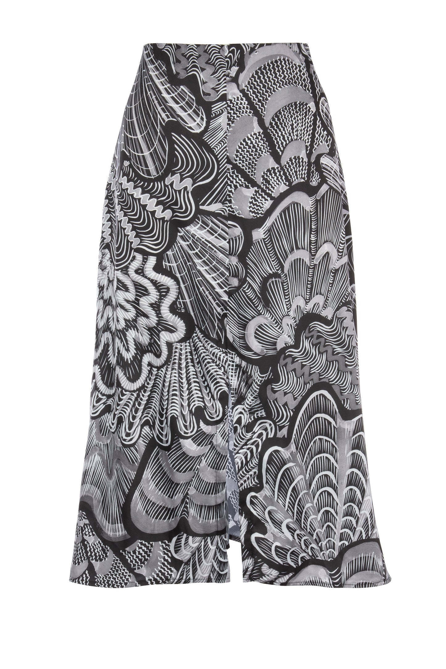 Shellegance Monotone Abstract Shells - Satin Slip Skirt