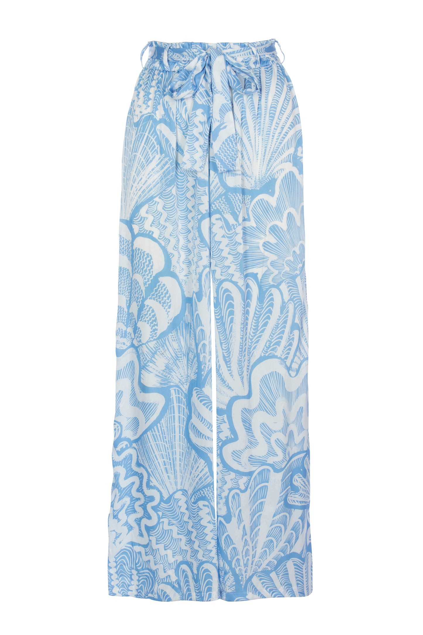 Shellegance Blue Abstract Shells - Palazzo Pants