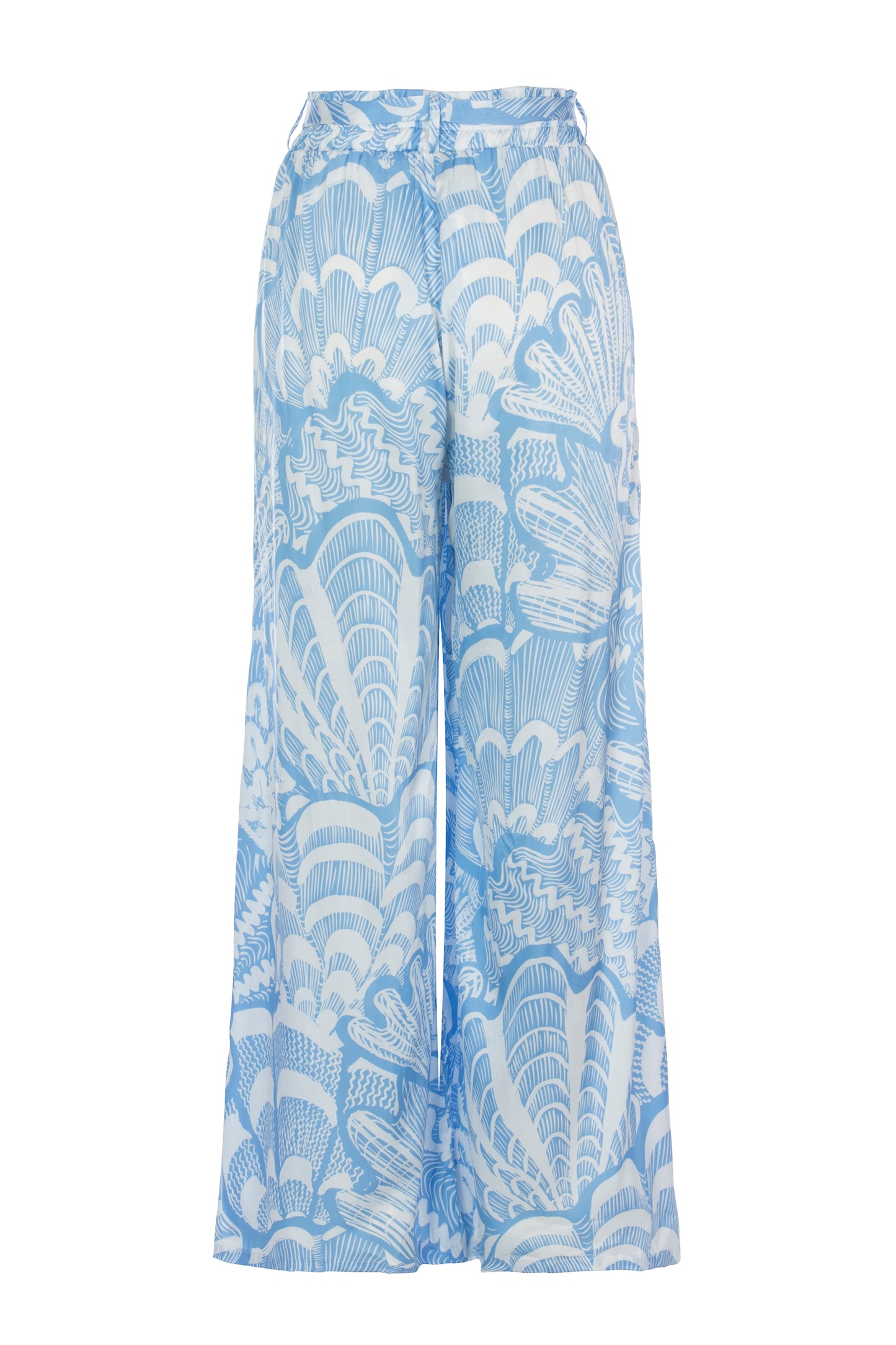 Shellegance Blue Abstract Shells - Palazzo Pants