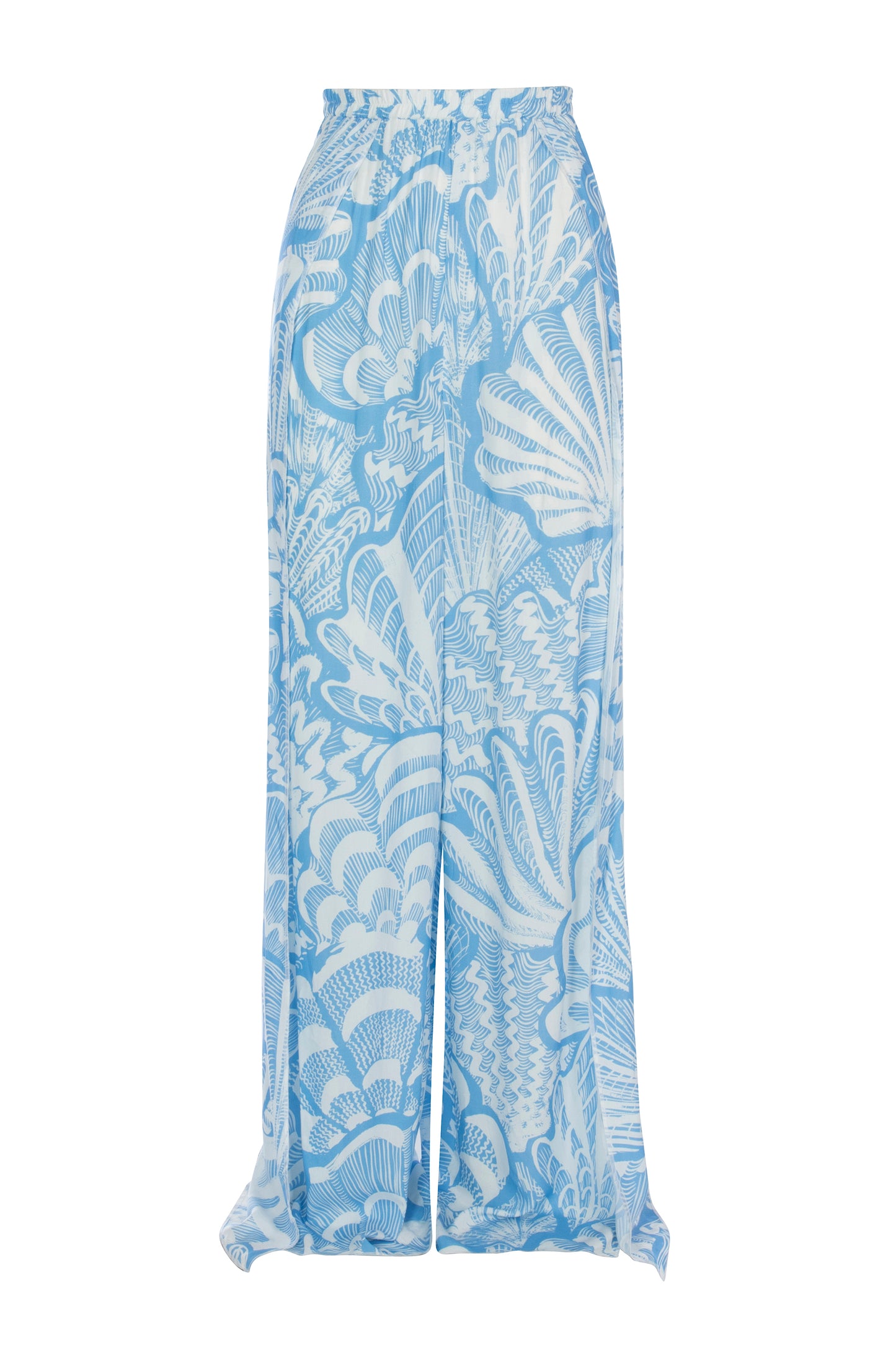 Shellegance Blue Abstract Shells - Mykonos Split Pants