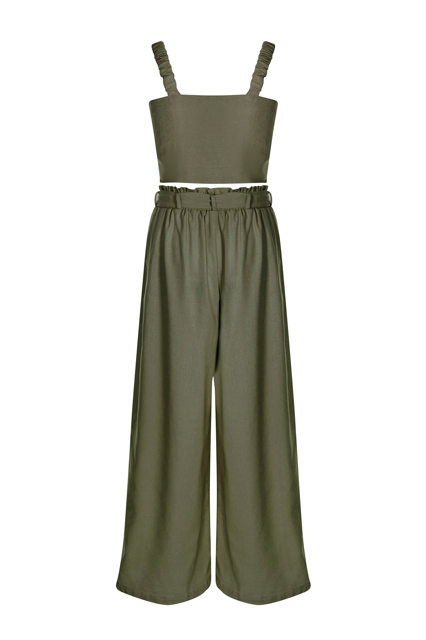 Olive - Linen Palazzo Pants