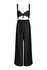 Black - Linen Ruched Sleeve Tie Top