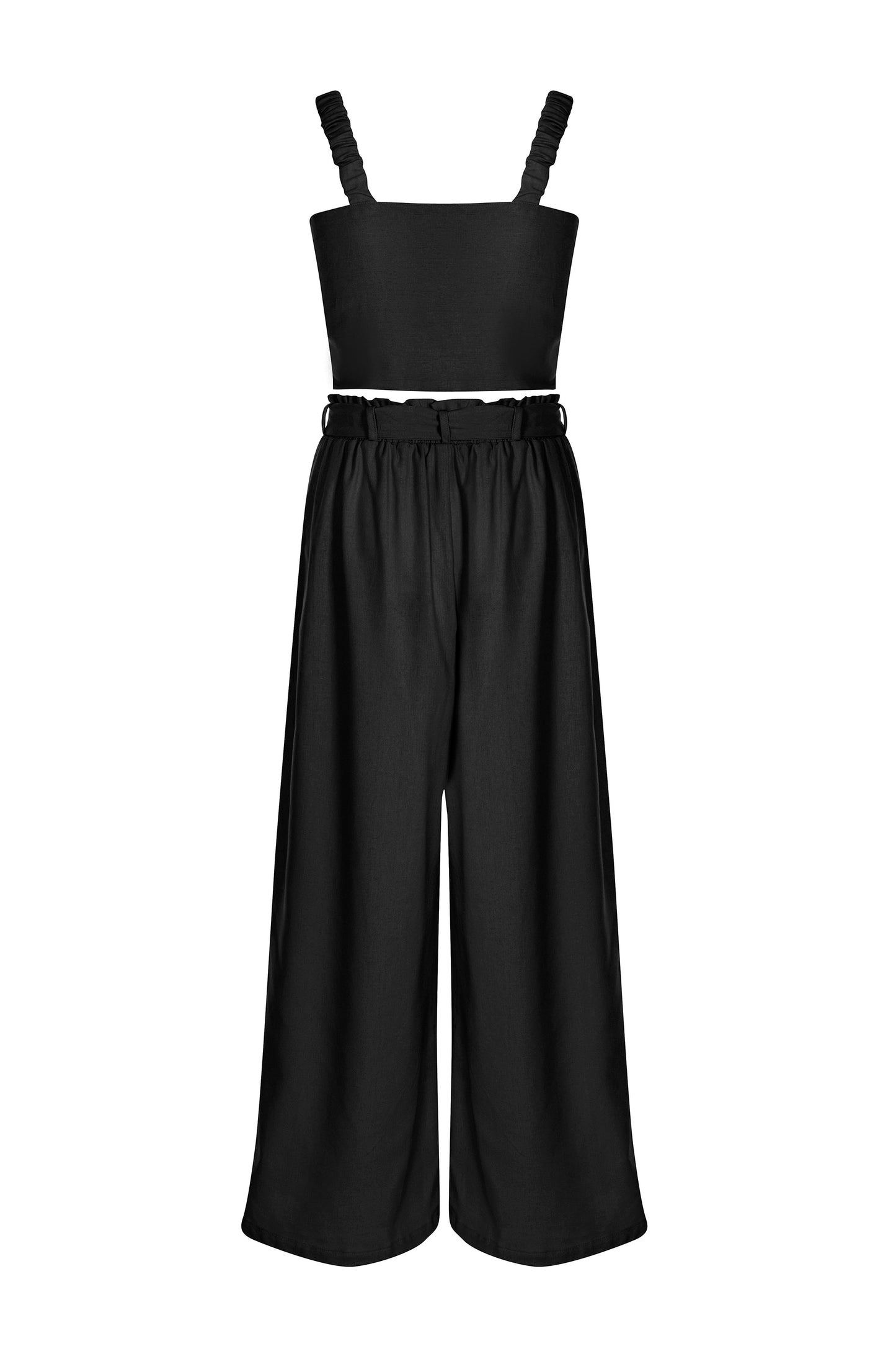 Black - Linen Palazzo Pants