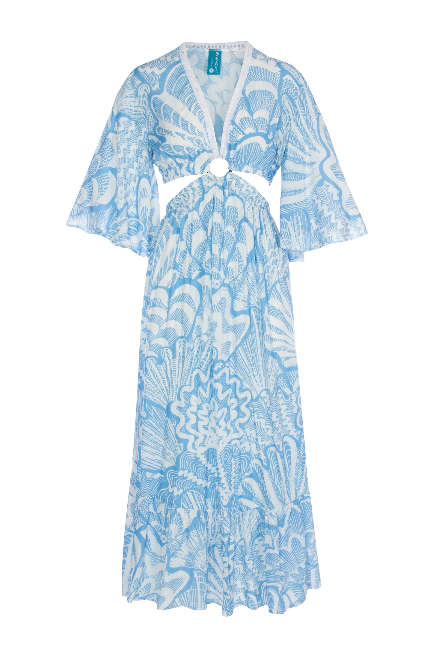 Shellegance Blue Abstract Shells  - Lisbon Dress