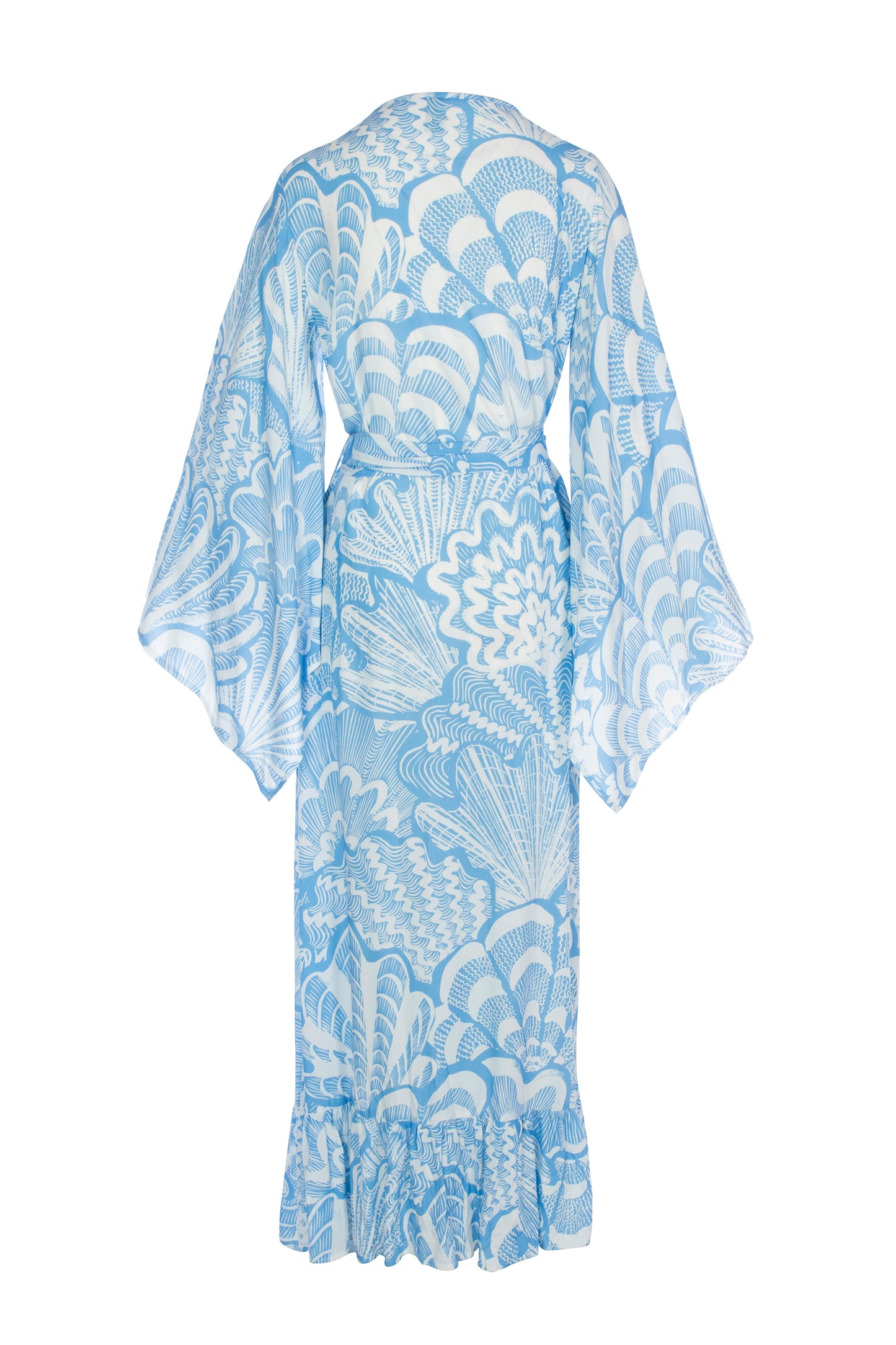 Shellegance Blue Abstract Shells - Coco Wrap Dress