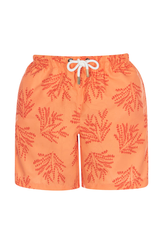 Coral Fern- Kids Swim Trunks