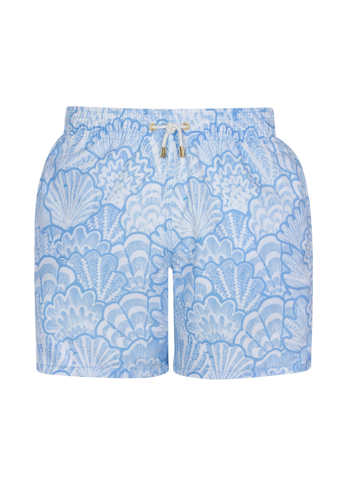 Shellegance Blue Abstract Shells- Men's Swim Trunks