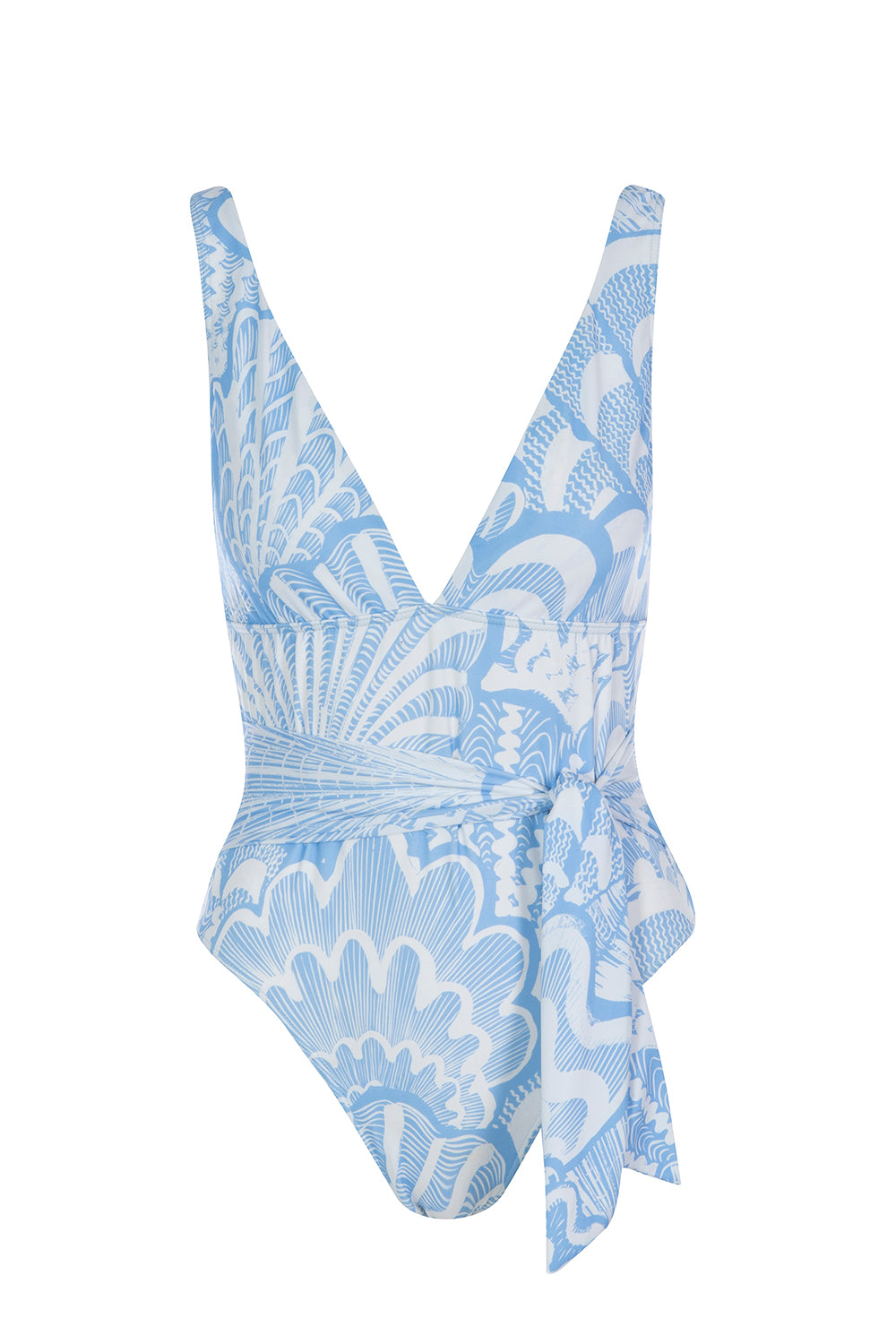 Shellegance Blue Abstract Shells- Amara One Piece Swimsuit