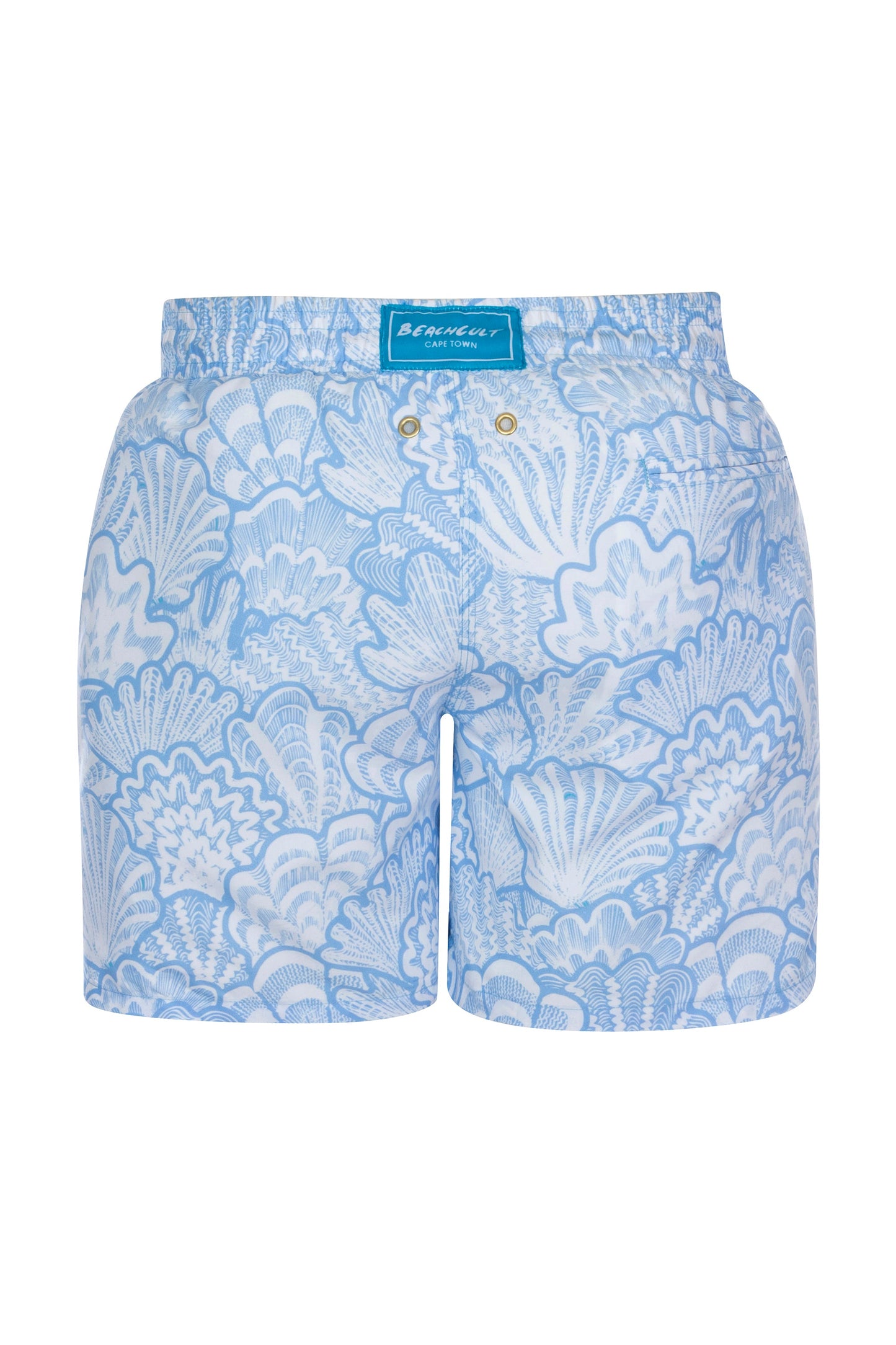 Shellegance Blue Abstract Shells- Men's Swim Trunks