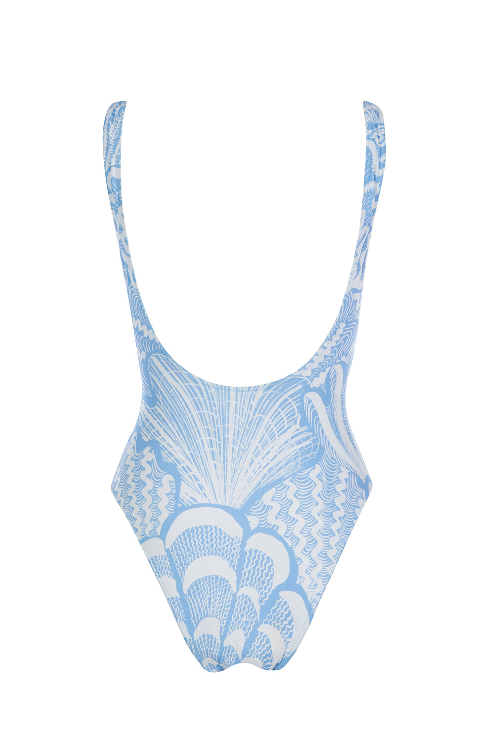 Shellegance Blue Abstract Shells- Amara One Piece Swimsuit