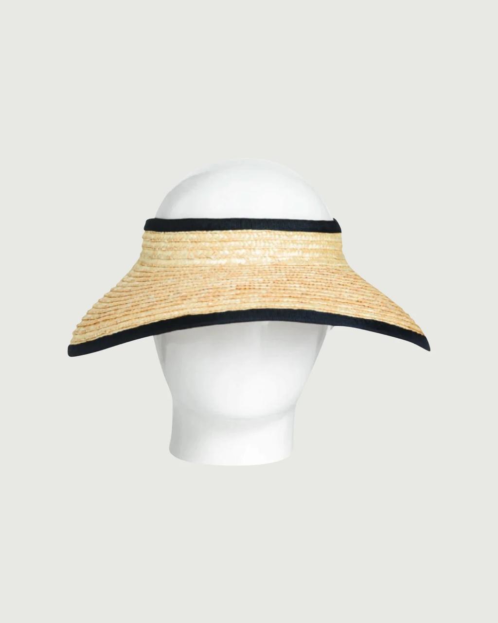 Lola Visor Natural wheat Straw -Black Binding