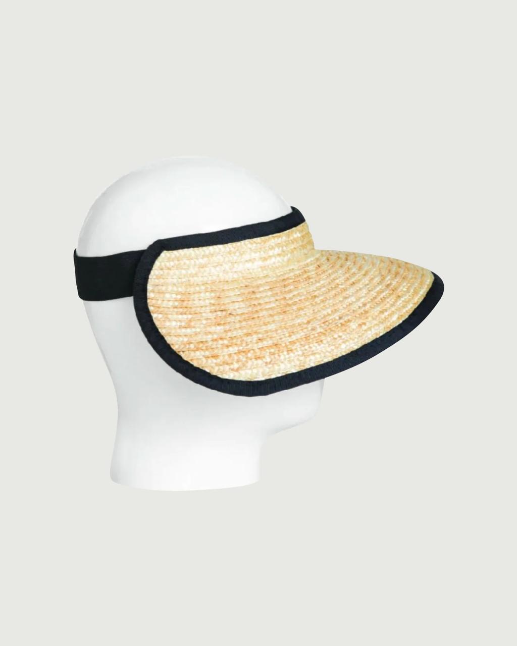 Lola Visor Natural wheat Straw -Black Binding