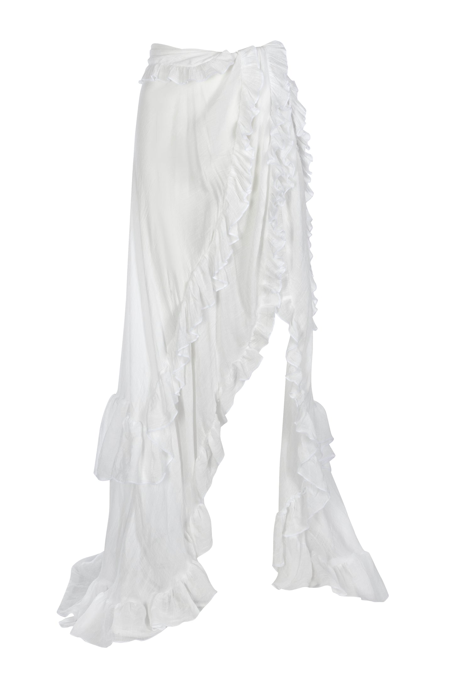 White - Maxi Frill Skirt