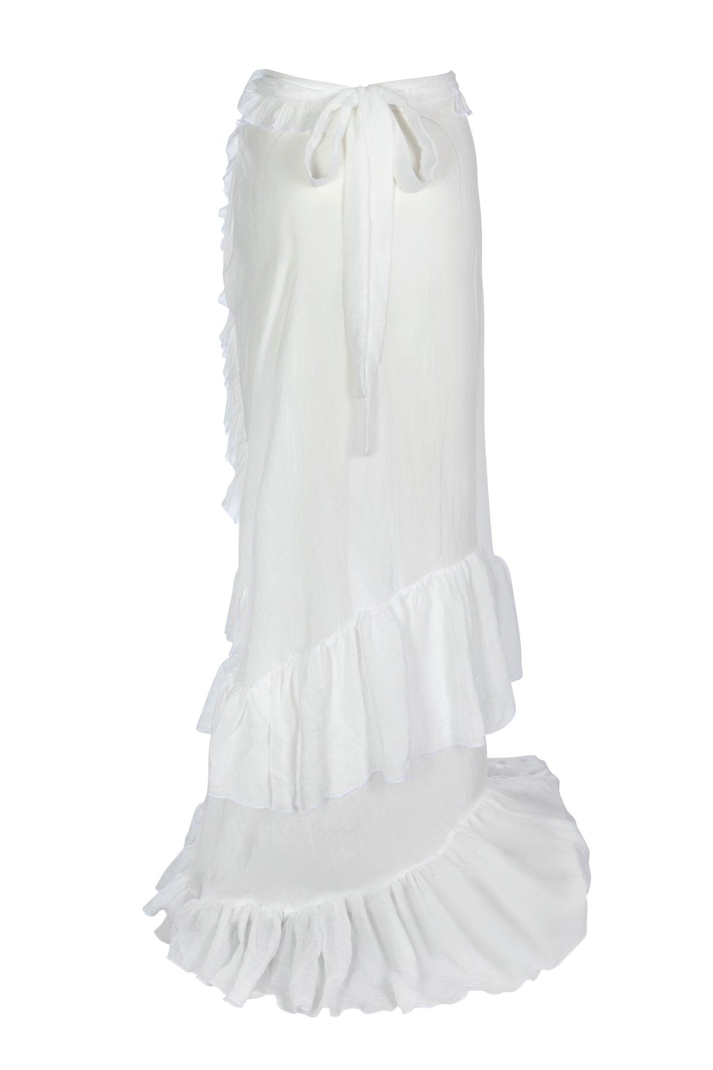 White - Maxi Frill Skirt