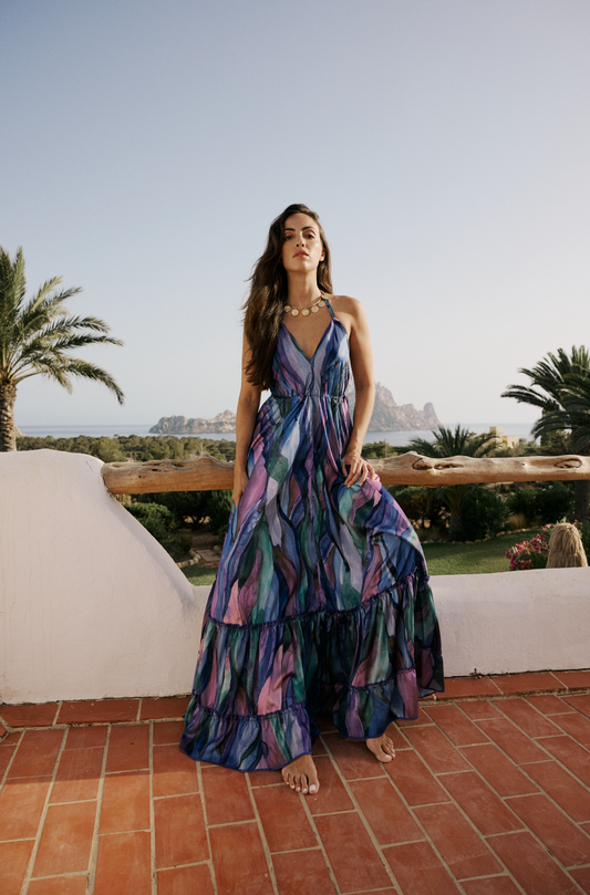 Watercolour Waves - St Tropez Dress (PRE-ORDER)