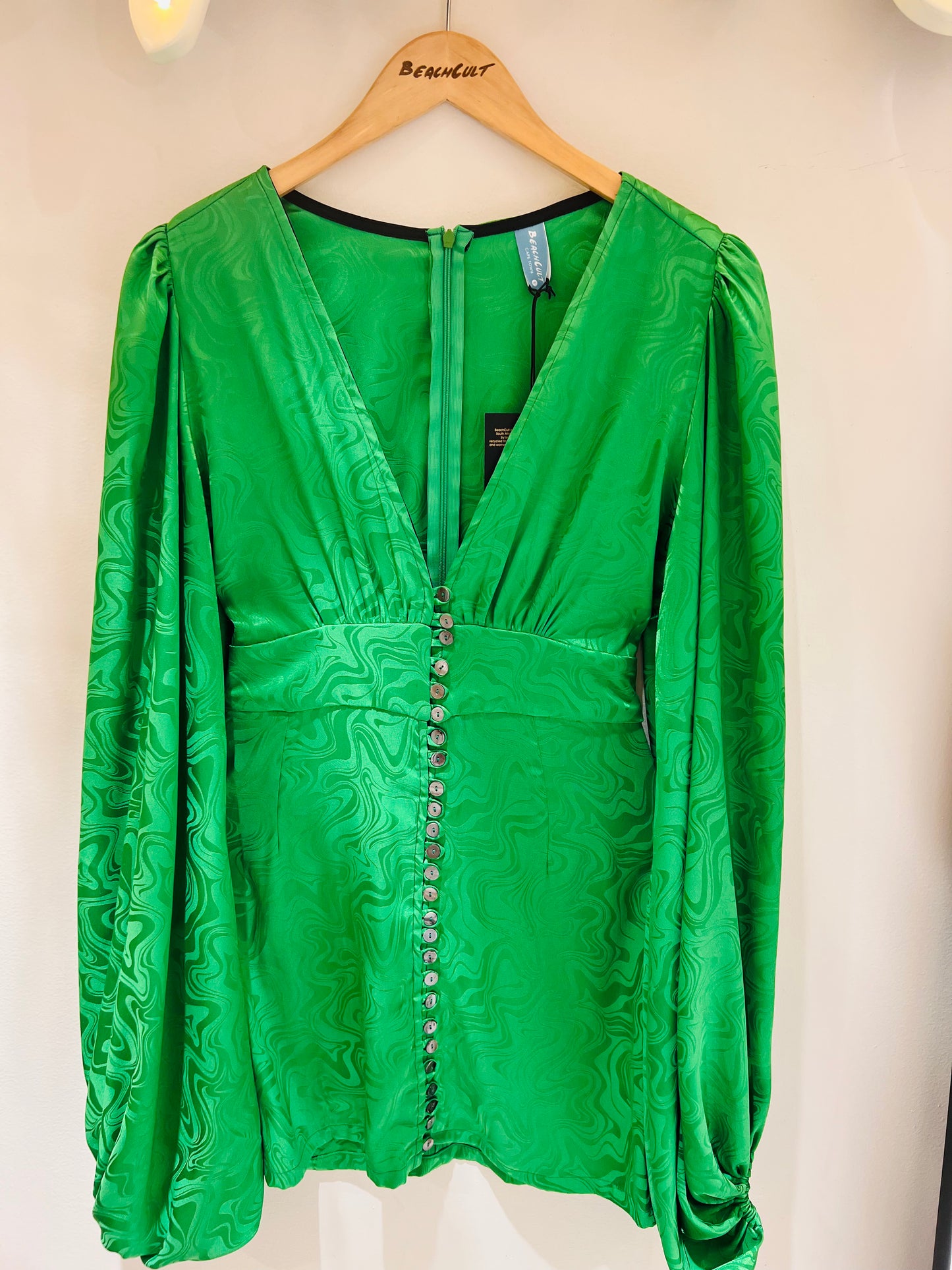 Belle Sleeve Dress - Green swirl