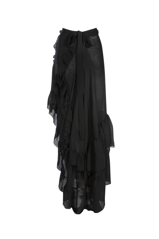 Black - Maxi Frill Skirt