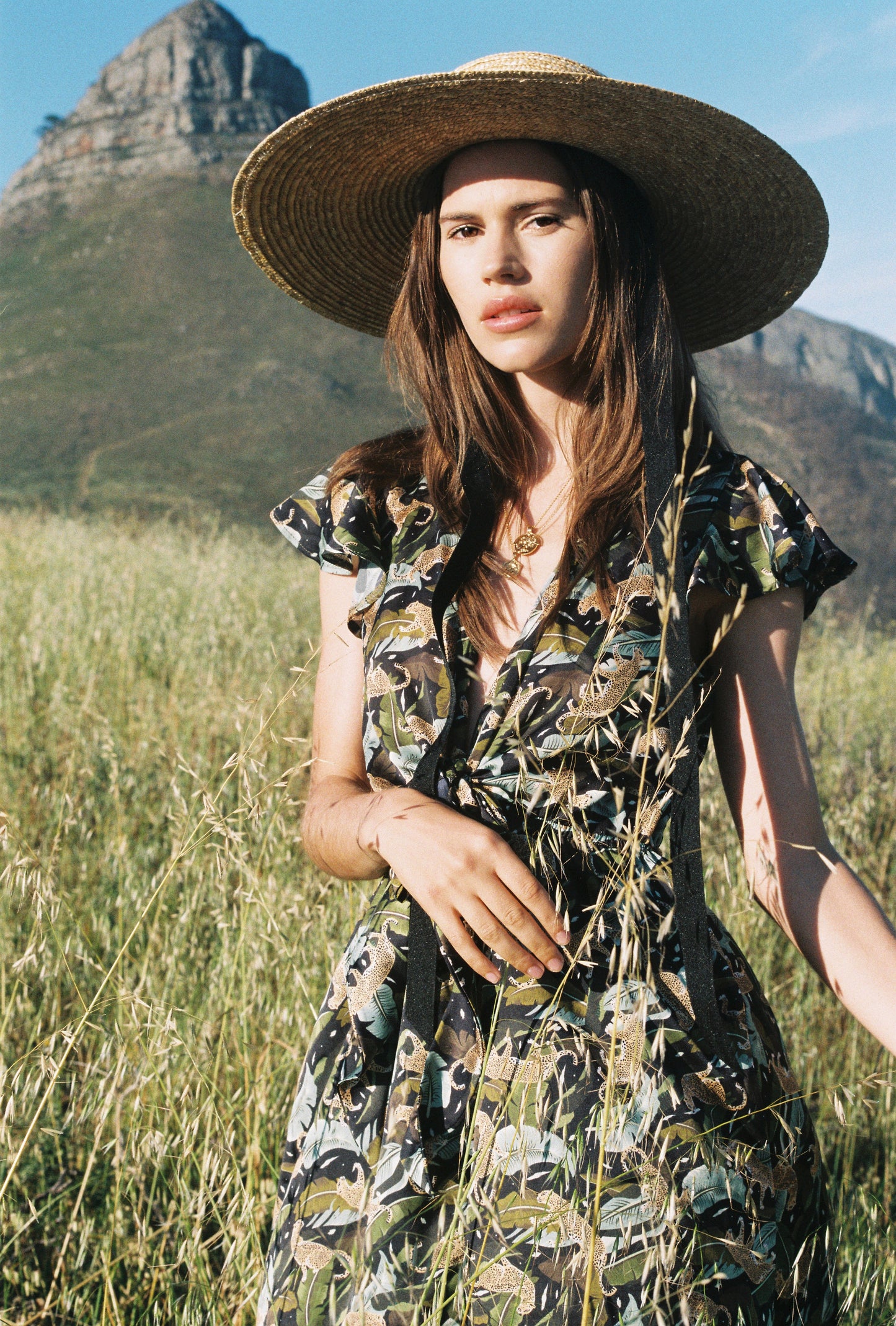Straw Wide Brim Ribbon Hat