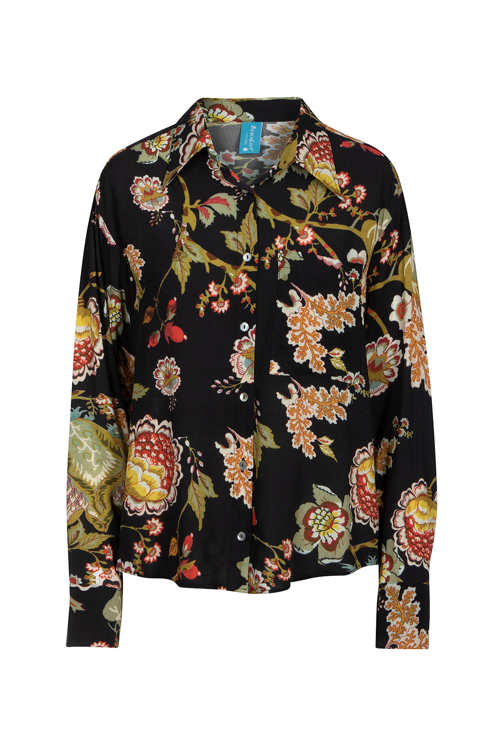 Vintage Floral Noir - Boyfriend Shirt