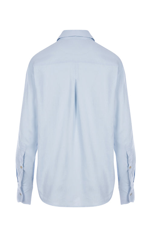 Sky Blue Linen Boyfriend Shirt (Unisex)