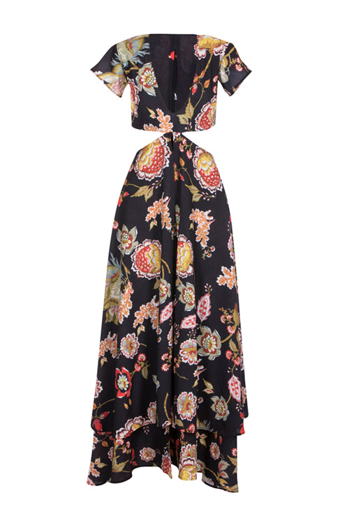 Vintage Floral Noir - Calypso Dress