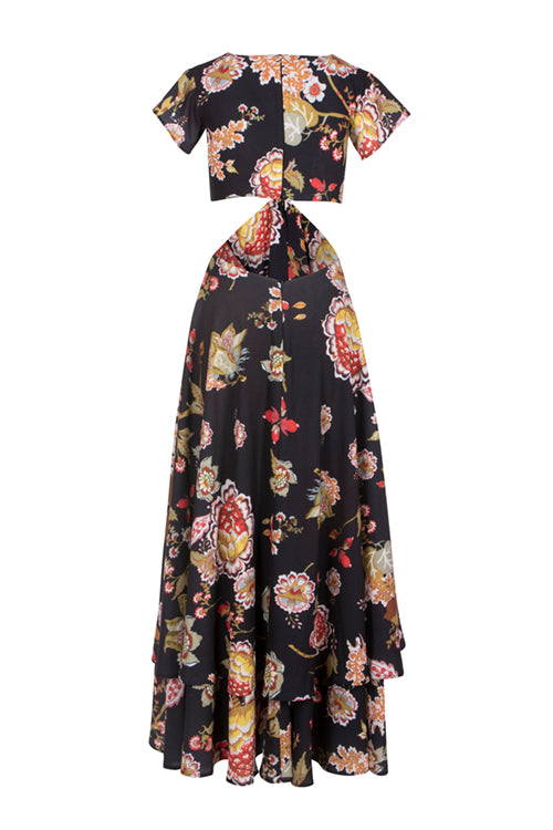 Vintage Floral Noir - Calypso Dress