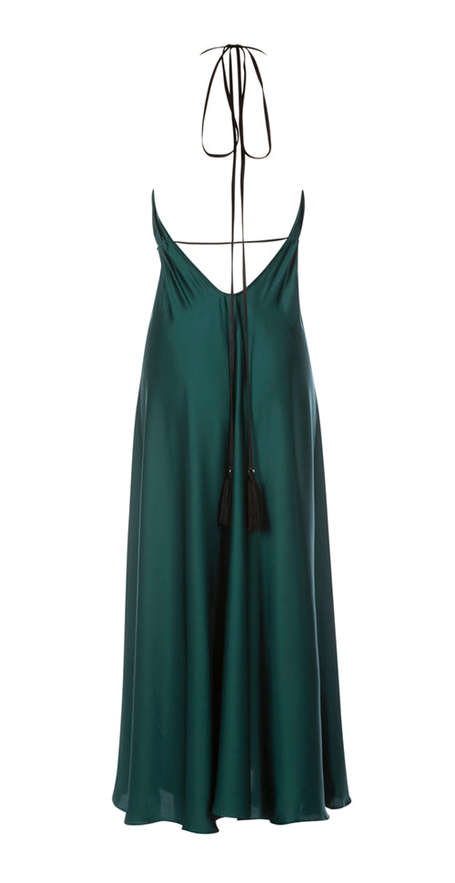 Bottle green color-  Ibiza dress -