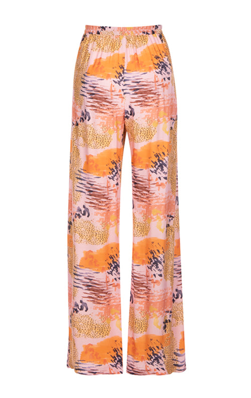 Abstract Coral - Corsica Pants