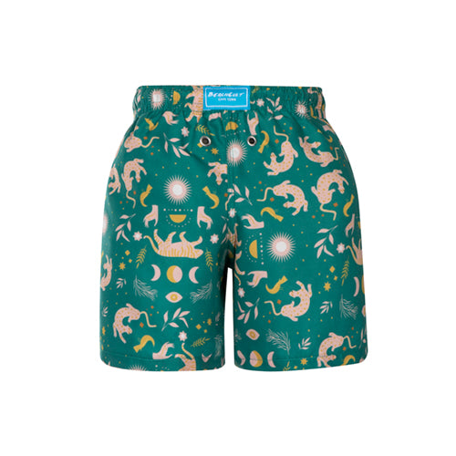 Emerald Sun Tiger - Kids Swim Trunks