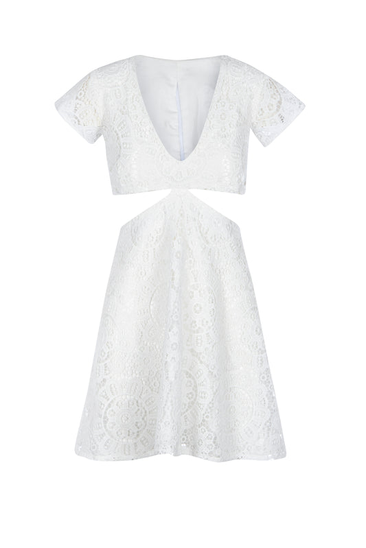 White Lace  - Mini Calypso Dress