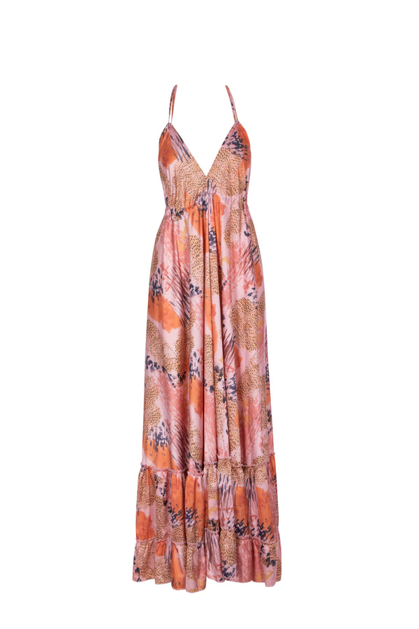 Abstract Coral - St Tropez Dress